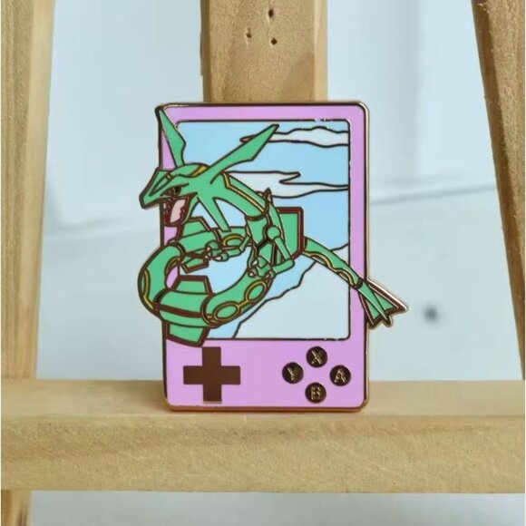 Rayquaza Game Boy Enamel Pin – Pastel Hoenn Vibe for Pokémon Collectors - Picture 3 of 6